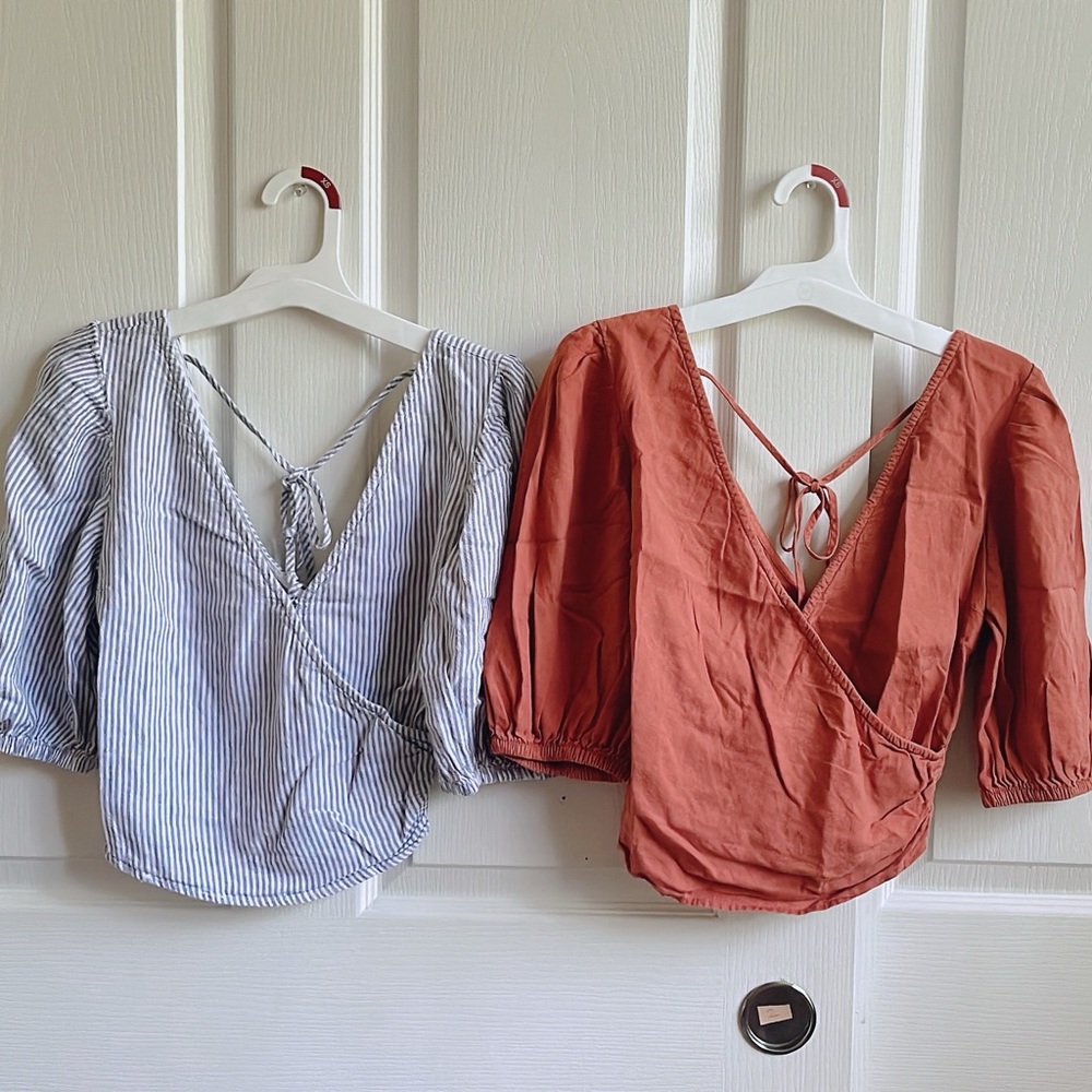 abercrombie & fitch smocked waist blouse